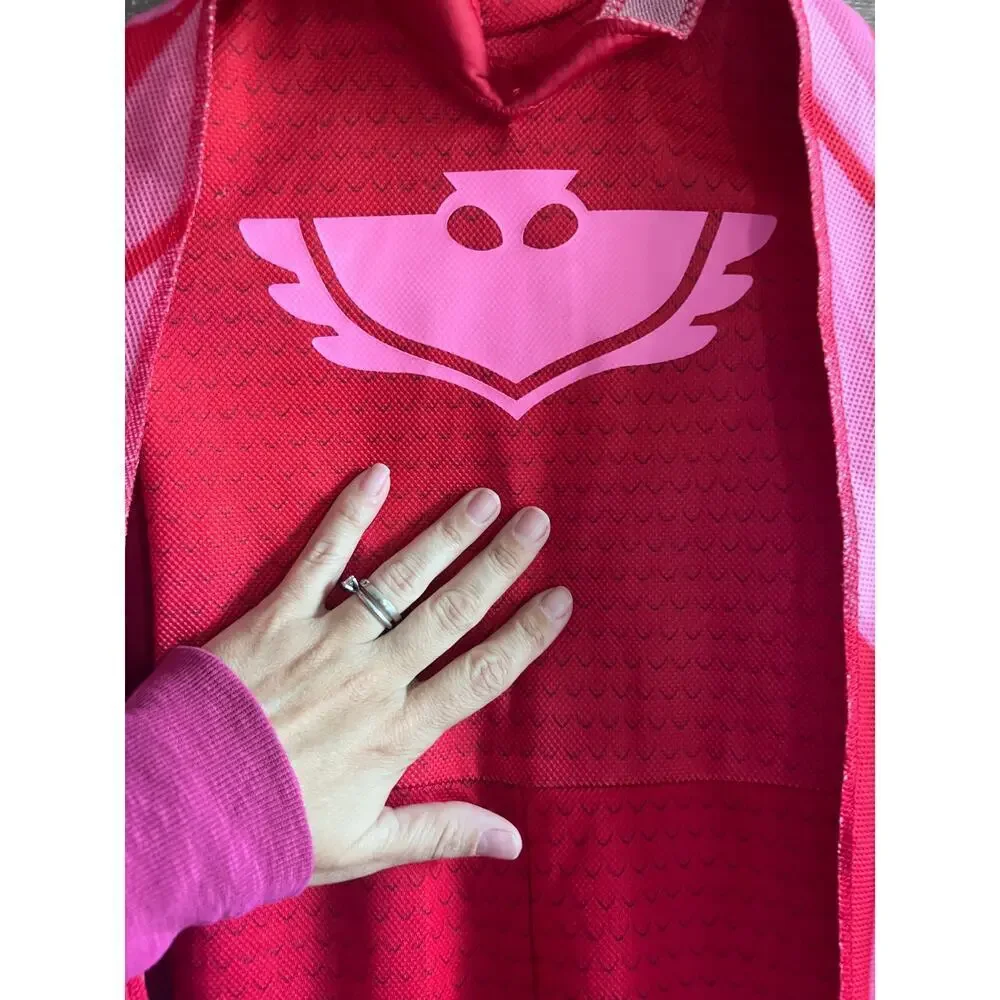 PJ Masks costume Owlette Girl Halloween Deluxe size 3-4 Years pink red
